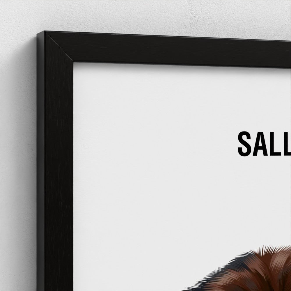 Custom pet portrait displayed in modern living room - personalized wall art decor